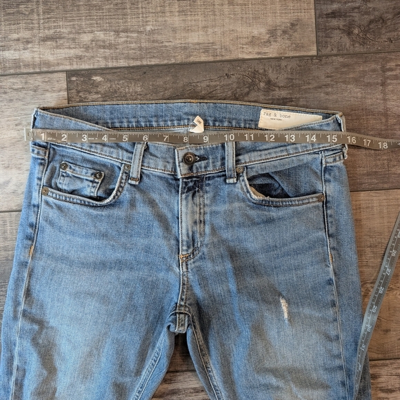 Rag N Bone Women's Distressed Dre Blue Jeans - Picture 7 of 9